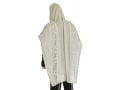 Talitnia Acrylic Tallit Imitation Wool Prayer Shawl - White & Silver Stripes