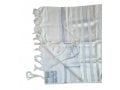 Talitnia Barak, Non-slip Lightweight Wool Tallit Prayer Shawl - Silver Stripes