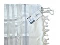 Talitnia Barak, Non-slip Lightweight Wool Tallit Prayer Shawl - Silver Stripes