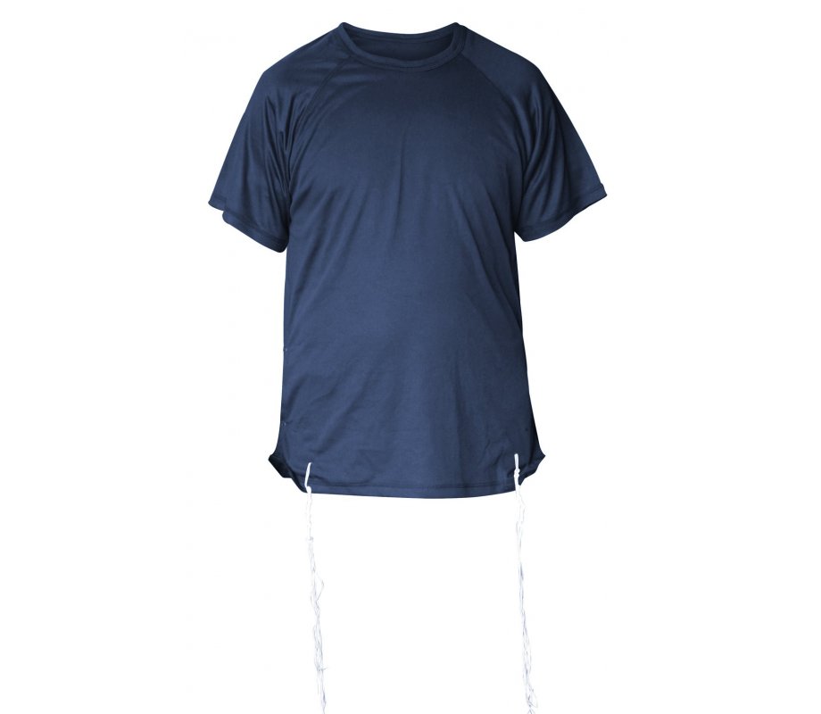 Talitnia Dry-Fit Tzitzit T-Shirt with Kosher Tzitzis, Dark Blue - Moisture-Wicking Athletic Shirt