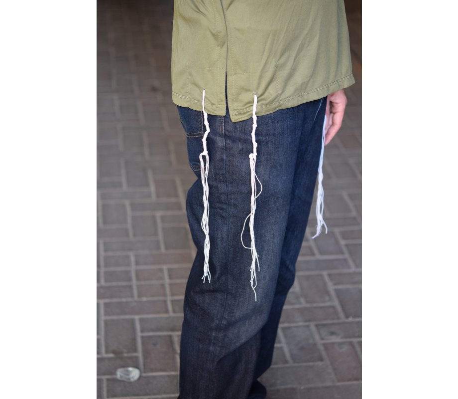 Talitnia Dry-Fit Tzitzit T-Shirt with Kosher Tzitzis, Olive Green - Moisture-Wicking Athletic Shirt