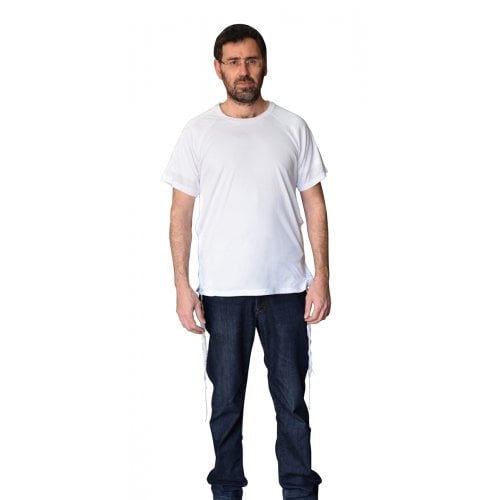 Talitnia Dry-Fit Tzitzit T-shirt With Kosher Tzitzis - White