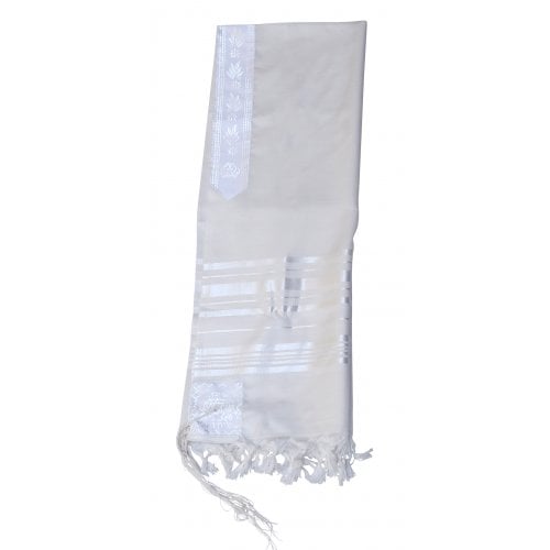 Talitnia Gilboa Light Weight Non Slip Tallit Wool Tallit Prayer Shawl - White Stripes