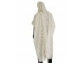 Talitnia Malchut Wool Non Slip Tallit Prayer Shawl - White Stripes