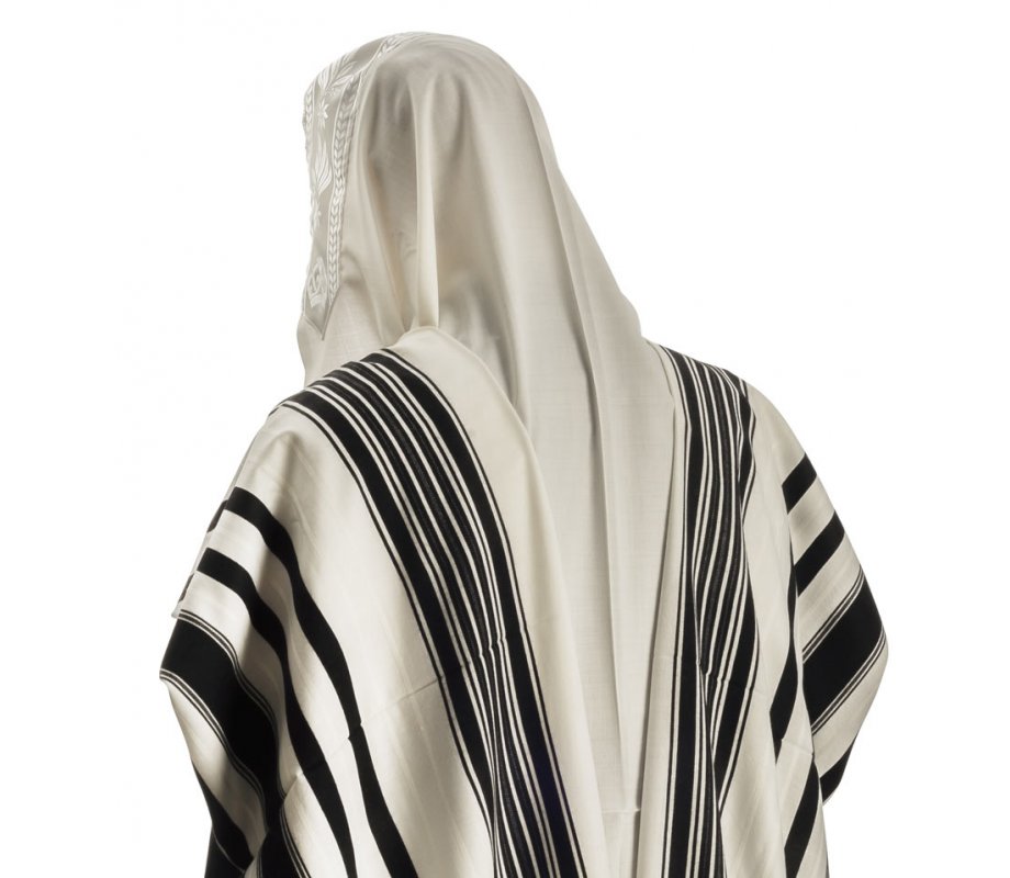 Talitnia Prima AA Tallit Premium Pure Wool Prayer Shawl - Black Stripes