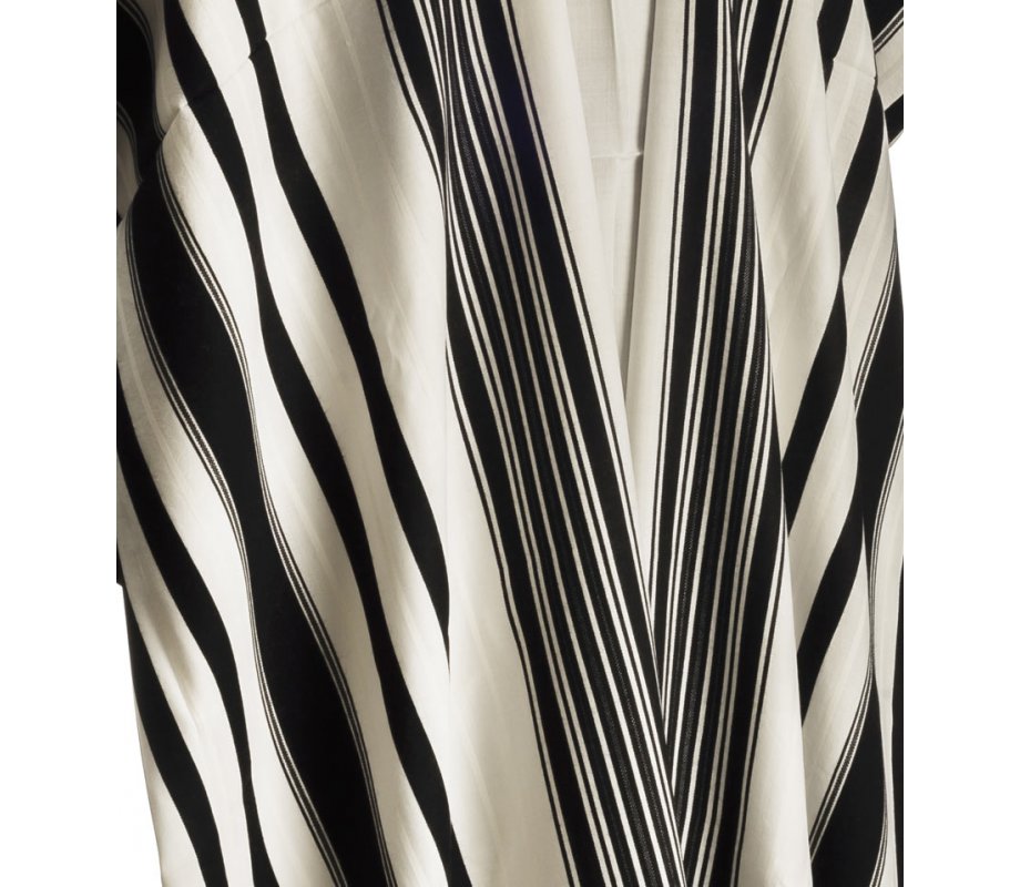 Talitnia Prima AA Tallit Premium Pure Wool Prayer Shawl - Black Stripes