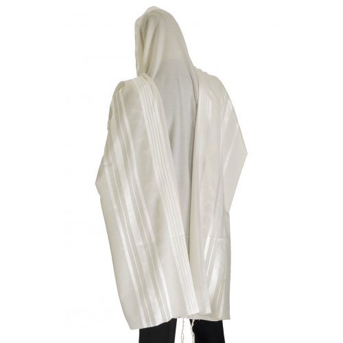 Talitnia Prima A.A Tallit Premium Pure Wool Prayer Shawl - White Stripes