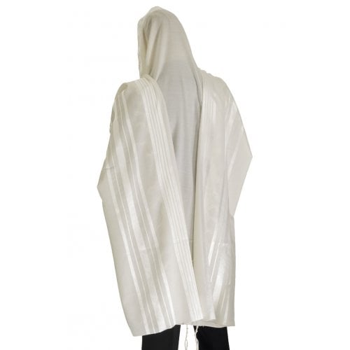 Talitnia Prima A.A Tallit Premium Pure Wool Prayer Shawl - White Stripes