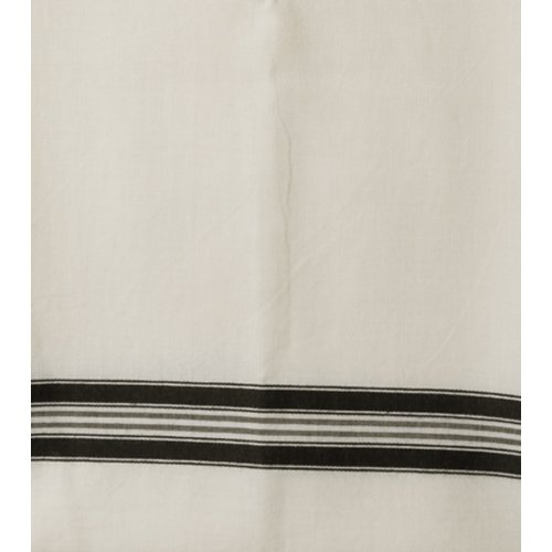 Talitnia White Wool Tallit Katan - Black Lines