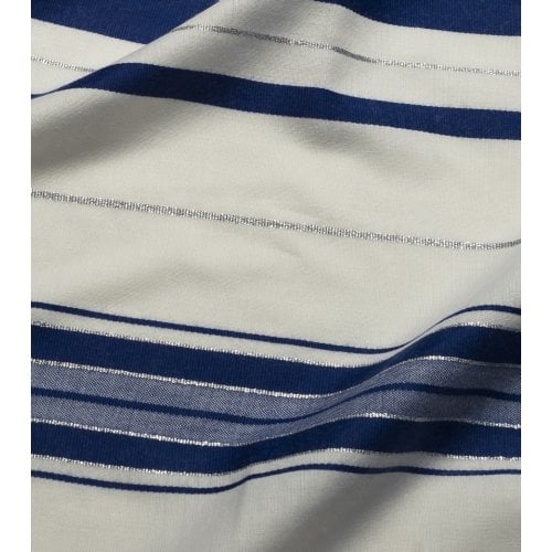 Talitnia Wool Tallit Kosher Prayer Shawl - Blue and Silver Stripes