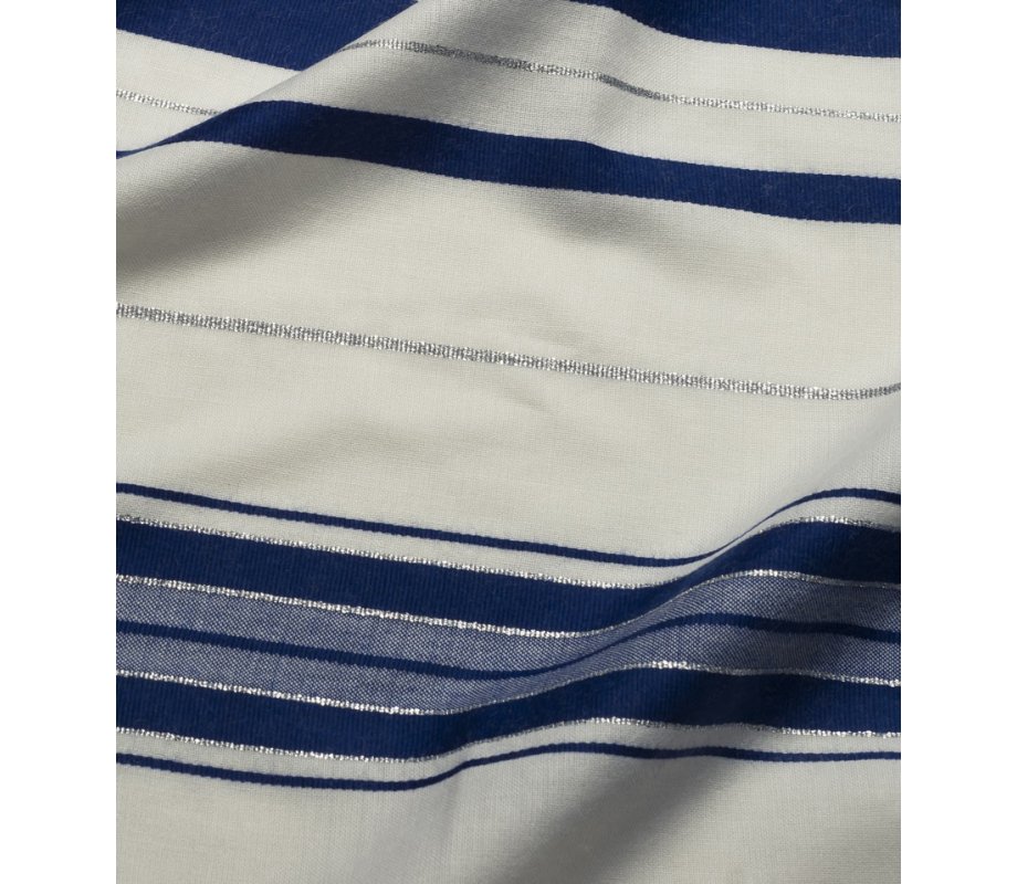 Talitnia Wool Tallit Kosher Prayer Shawl - Blue and Silver Stripes