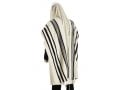 Talitnia Wool Tallit Traditional Kosher Prayer Shawl - Black & White Stripes