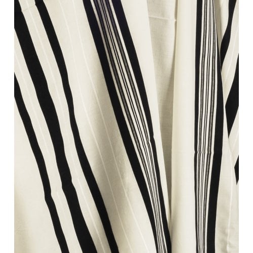 Talitnia Wool Tallit Traditional Kosher Prayer Shawl - Black & White Stripes