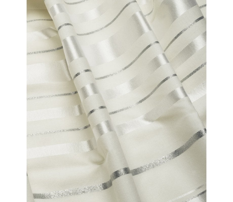 Talitnia Wool Tallit Traditional Kosher Prayer Shawl - White & Silver Stripes