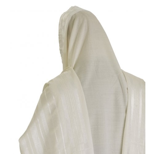 Talitnia Wool Tallit Traditional Kosher Prayer Shawl - White Stripes