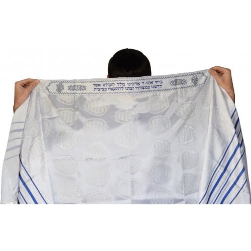 Talitnia Zion Paz Tallit Prayer Shawl - Blue Silver Stripes