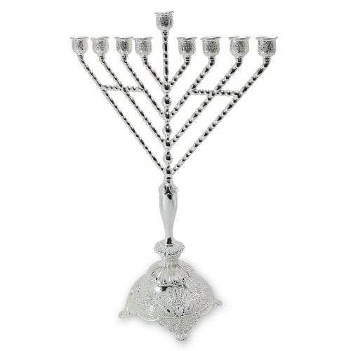 Tall Chabad Angular Menorah, Nickel  15.5