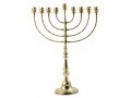 Tall Classic Brass Chanukah Menorah, Cups with Pomegranate Design - 24 Inches