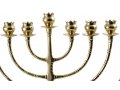 Tall Classic Brass Chanukah Menorah, Cups with Pomegranate Design - 24 Inches