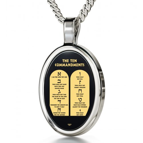 Ten Commandments Jewish Pendant