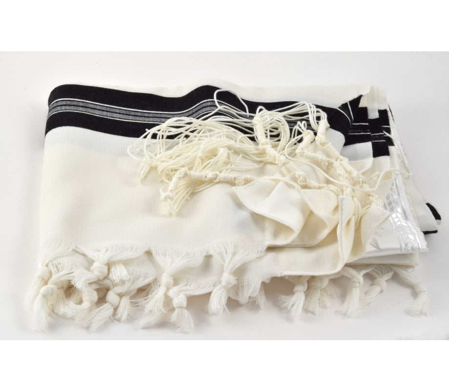 Silver Plated Tallit Prayer Shawl Clips - Tablets, Lions and Star of David