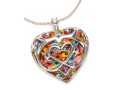 Thousand-Flowers Colorful Heart Pendant