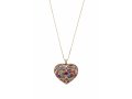 Thousand-Flowers Colorful Heart Pendant