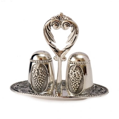 Three Piece Salt and Pepper Set - Grape Design