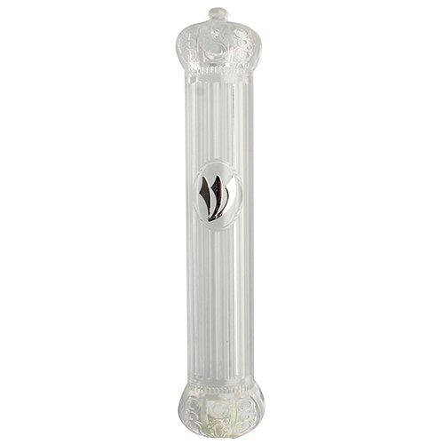 Transparent Plastic Mezuzah Case - Crown Images