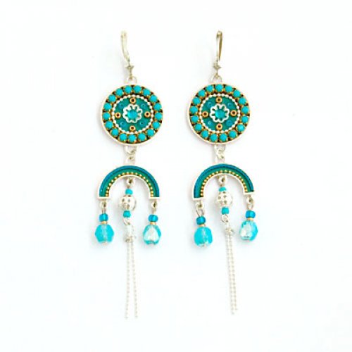 Turquoise Dangle Earrings by Ester Shahaf