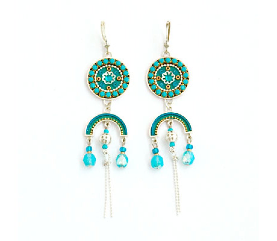 Turquoise Dangle Earrings by Ester Shahaf