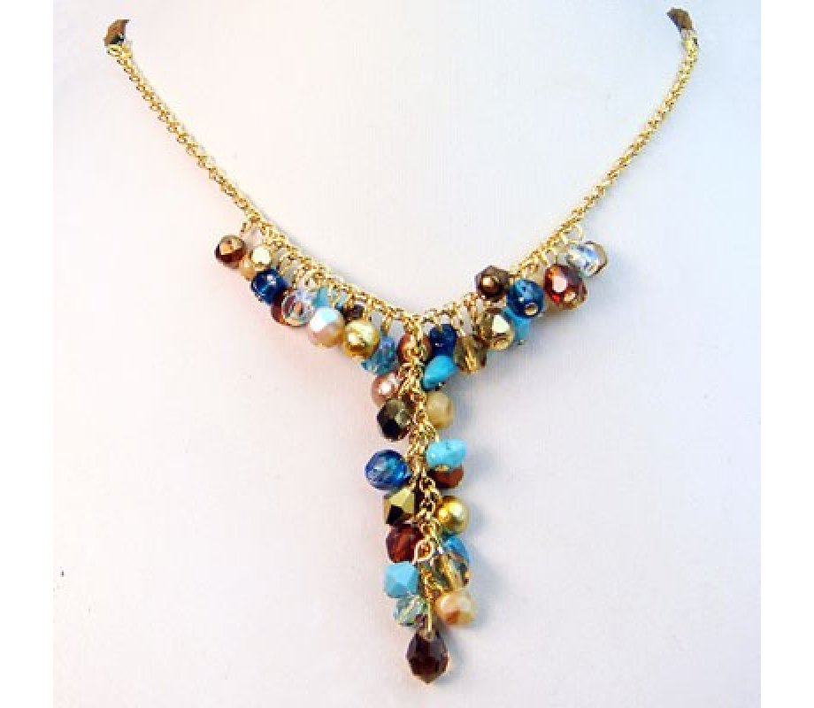 Turquoise Waterfall Necklace by Edita