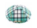 Turquoise, Yellow and White Cotton Fabric Kippah - Checkered Design