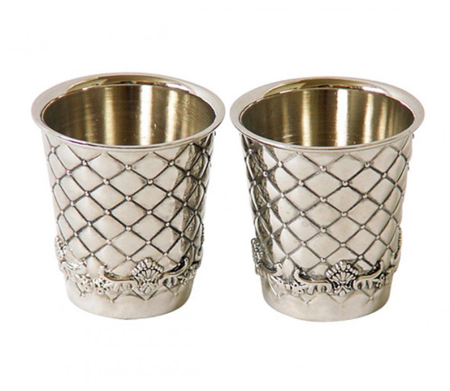 Two Small Kiddush Cups for Children Silver Plate