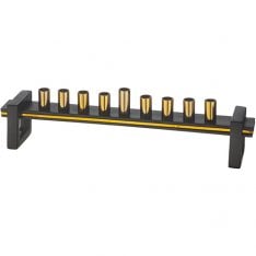 Two Tone Gold and Black Chanukah Menorah for Candles