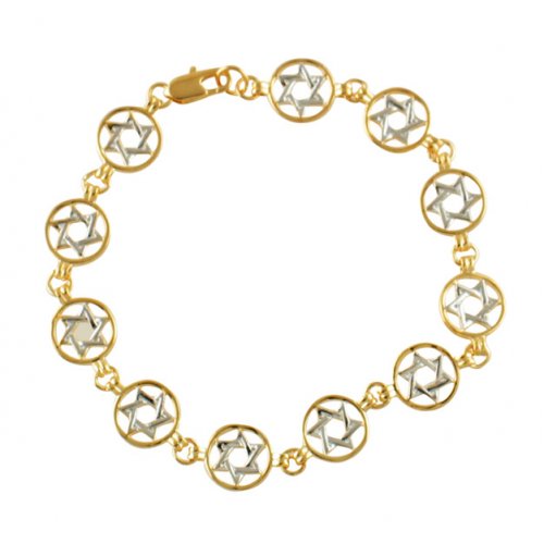 Two Tone Star of David Gold filled bracelet