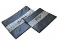 Two-Tone Black and Gray Faux Leather Tallit and Tefillin Bag - Crocodile Design
