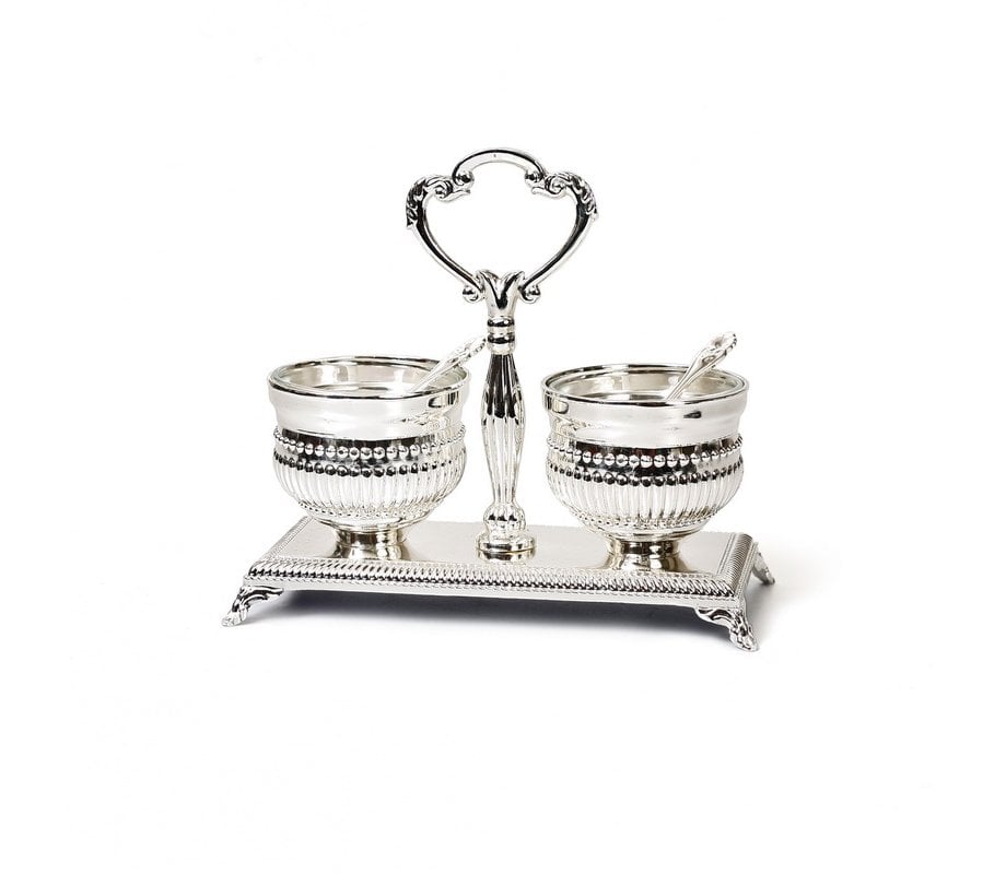 Two-in-One Silver-Plated Salt and Pepper Dishes