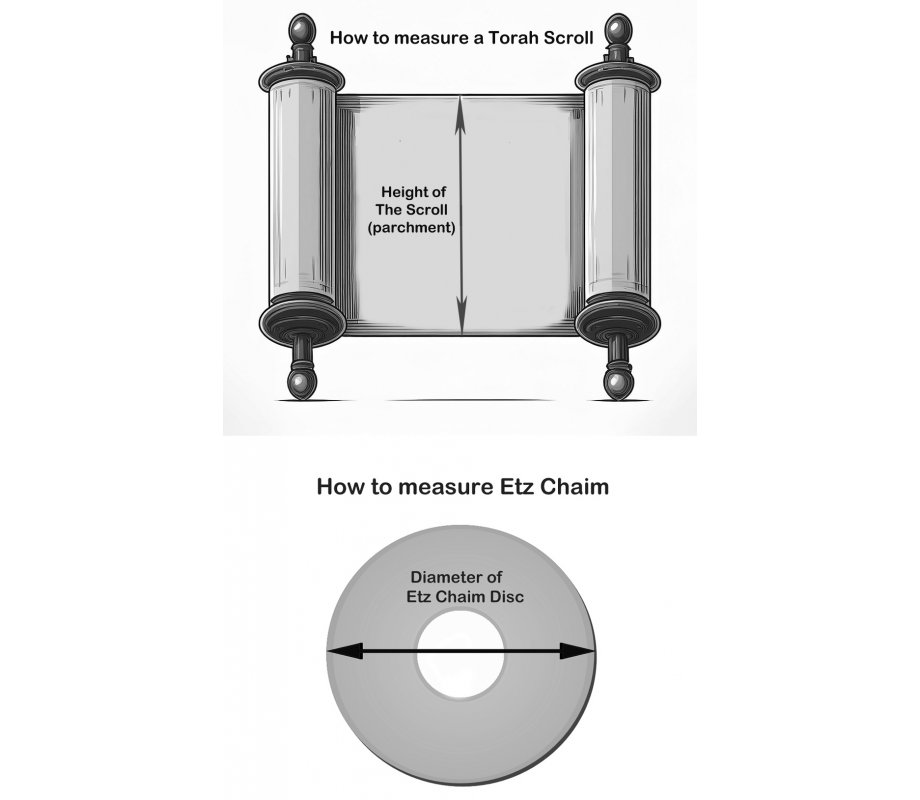 Velvet Torah Mantle Cover for Torah Scroll - Geometric with Hebrew Blessing Words