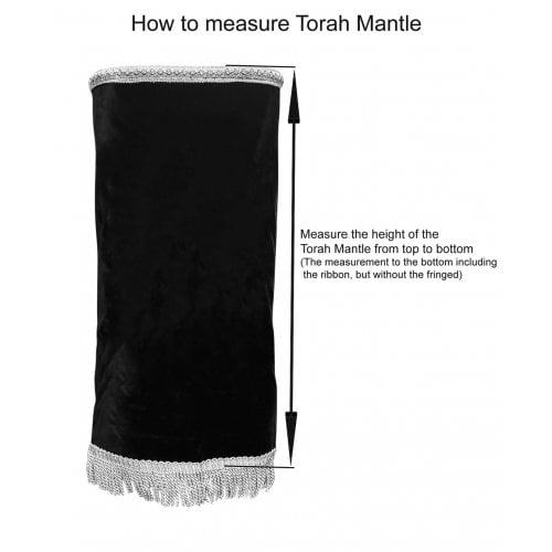 Velvet Torah Mantle Cover for Torah Scroll - Oriental Torah Crown