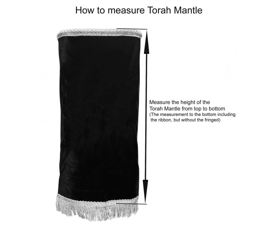 Velvet Torah Mantle Cover for Torah Scroll - Oriental Torah Crown