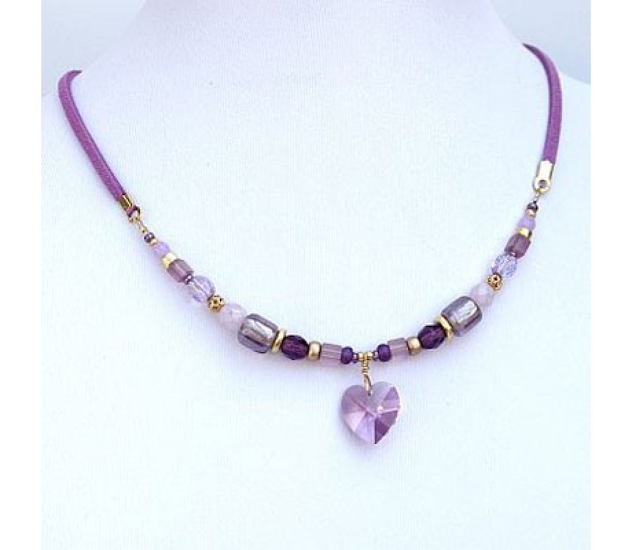 Violet Heart Necklace by Edita
