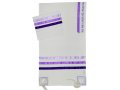Vivid Purple Stripe Tallit Set By Ronit Gur