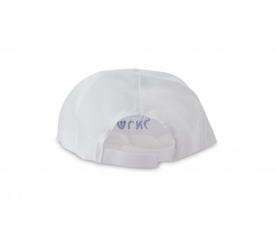 White Baseball Cap - Blue Israel Flag Design and