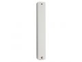 White Plastic Mezuzah Case with Shema Prayer Words and Silver Shin