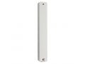 White Plastic Mezuzah Case with Shema Prayer Words and Silver Shin