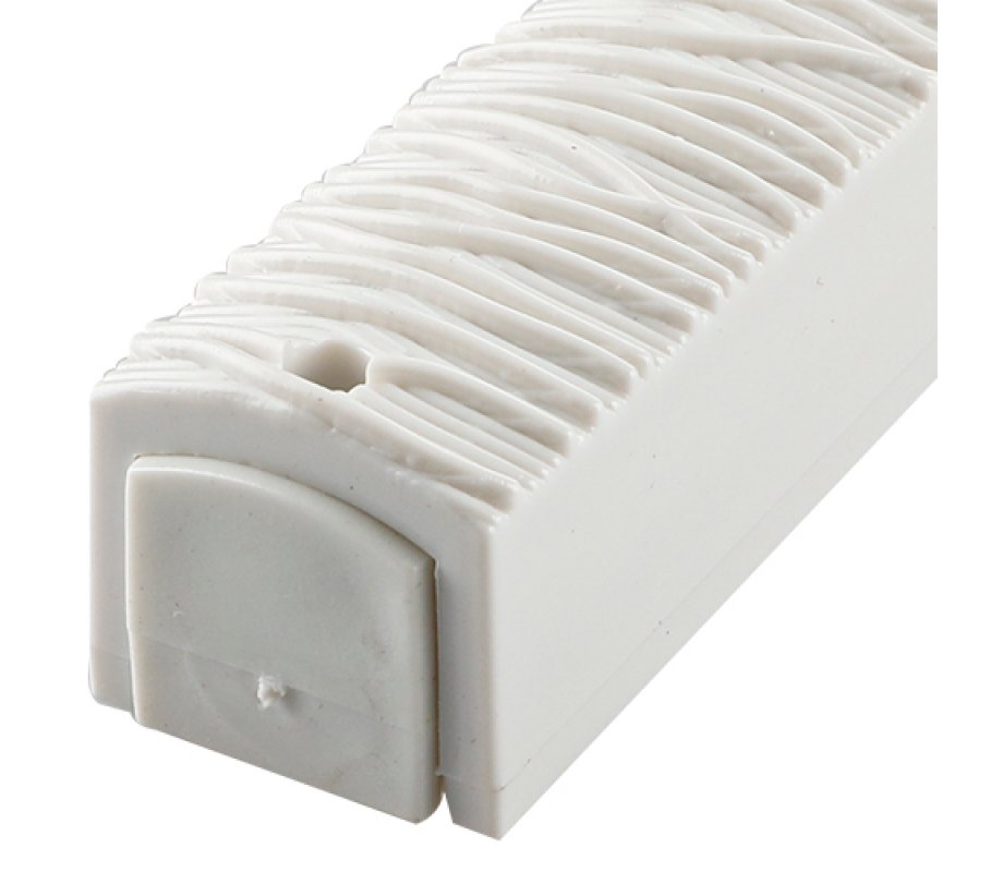 White Plastic Mezuzah Case with Thread Design - Silver Shin