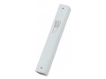 White Wood Mezuzah Case with Gold Shin Outline