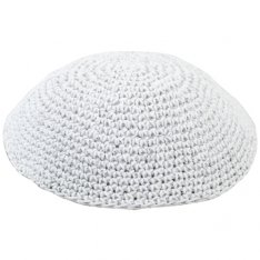 White and Silver Speckled Knitted Kippah