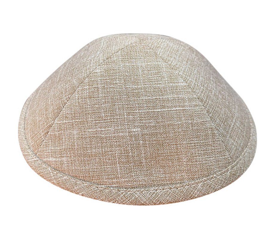 White-Beige Fashionable Fabric Kippah - Two Sizes Option